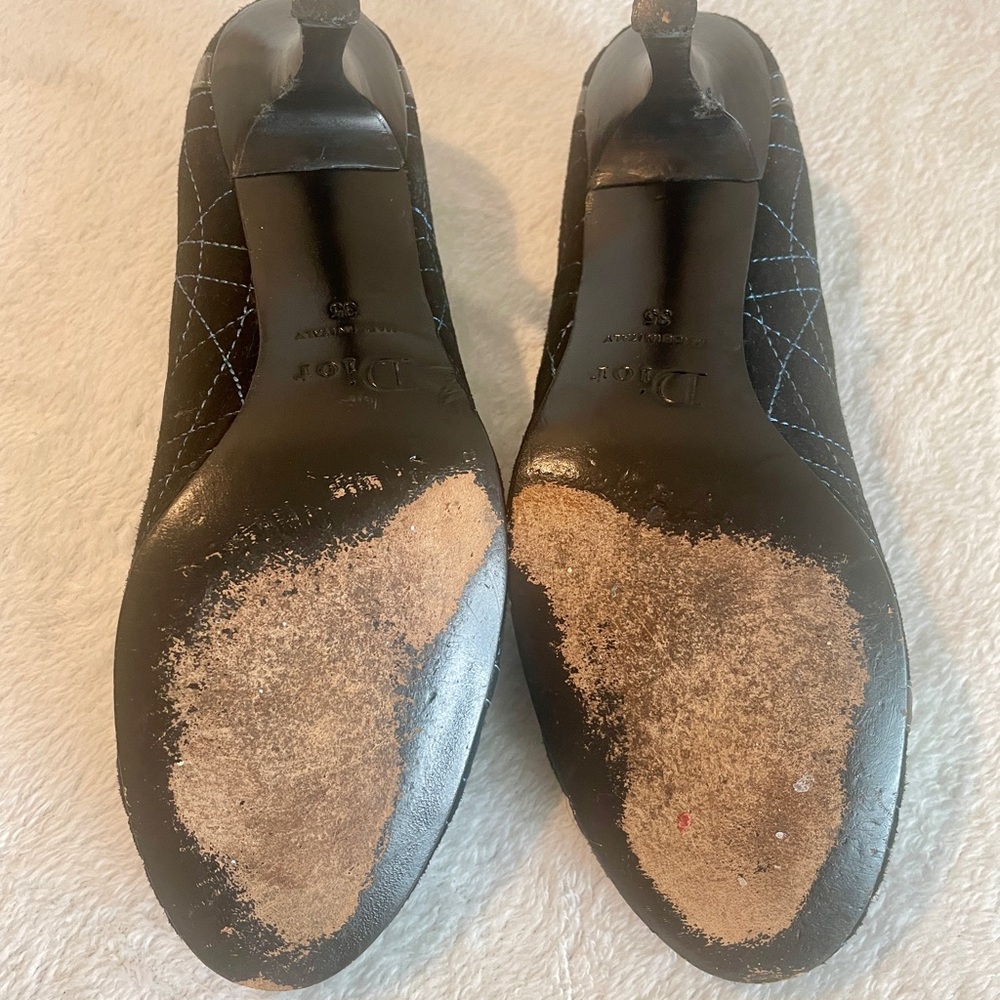 Dior Black Cannage Stitched Bow Pumps - Picture 4 of 9